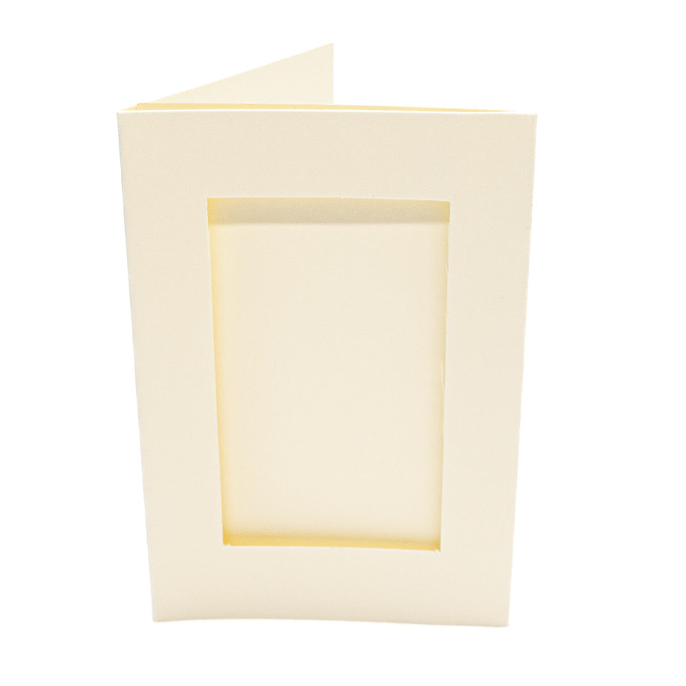 Cards Mini Cream with Rectangle Aperture Pack of 10 - M-4 - Default Title (CARD3FMRCRE)