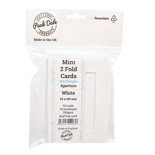 Cards Mini White with Rectangle Aperture Pack of 10 - M-3 - Default Title (CARD3FMRWHI)