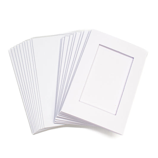 Cards Mini White with Rectangle Aperture Pack of 10 - M-3 - Default Title (CARD3FMRWHI)