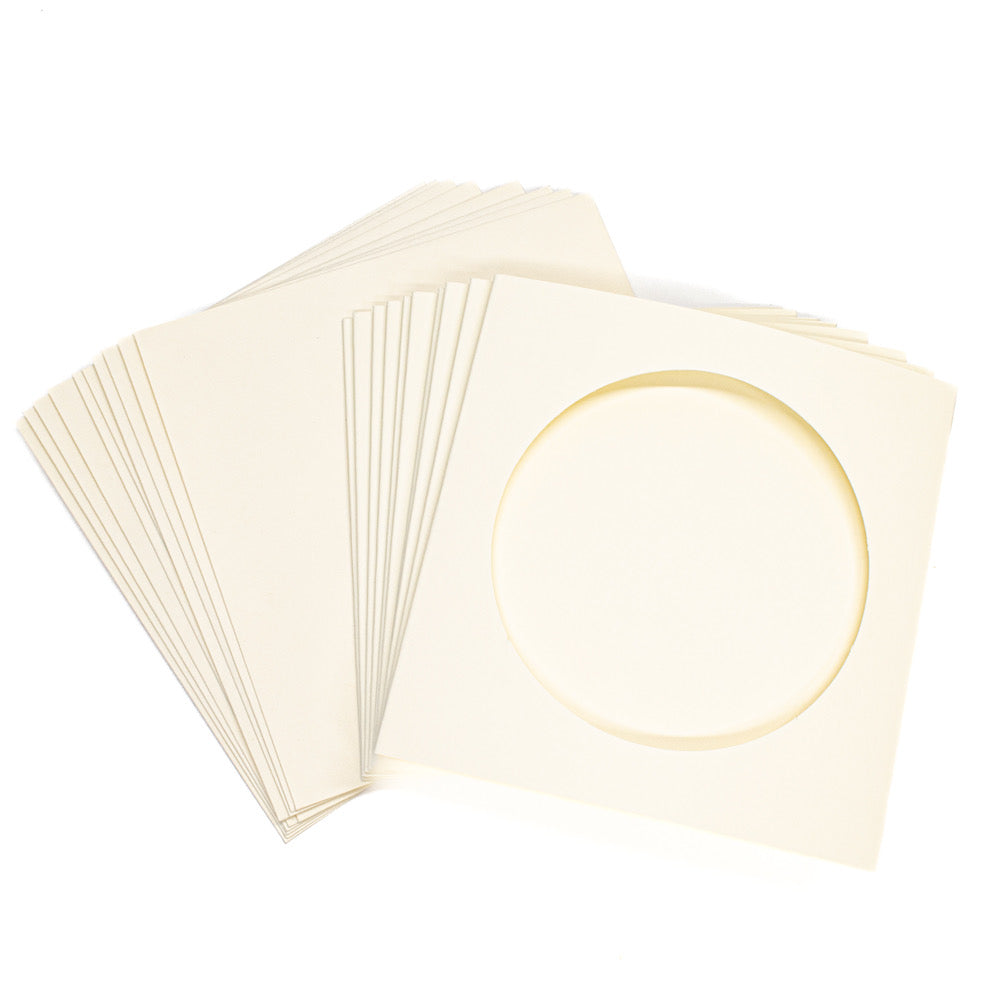 Cards Small Square Cream with Round Aperture Pack of 10 - SS-2 - Default Title (CARD3FSSRCRE)