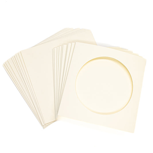 Cards Small Square Cream with Round Aperture Pack of 10 - SS-2 - Default Title (CARD3FSSRCRE)