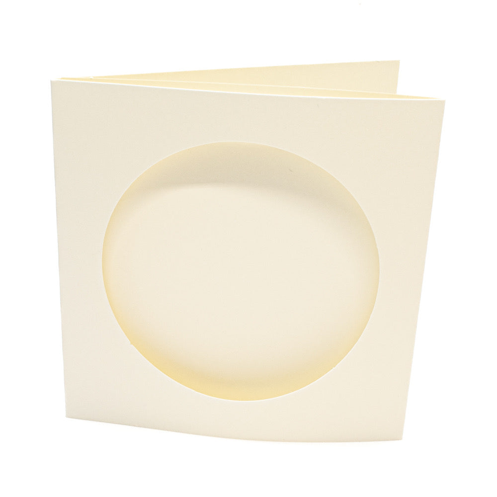 Cards Small Square Cream with Round Aperture Pack of 10 - SS-2 - Default Title (CARD3FSSRCRE)