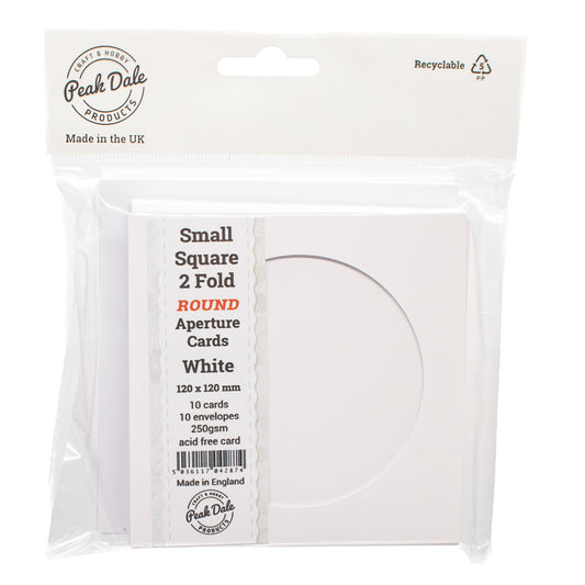 Cards Small Square White with Round Aperture Pack of 10 - SS-1 - Default Title (CARD3FSSRWHI)