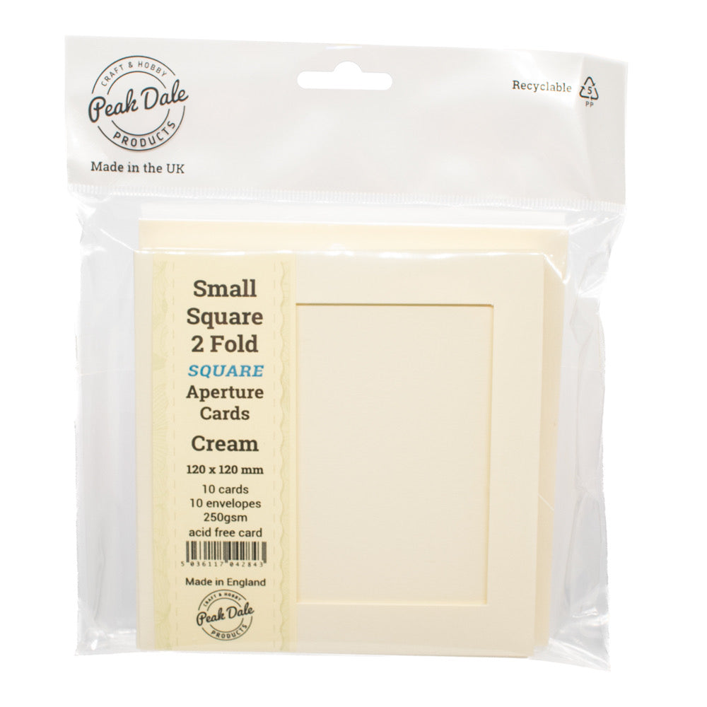 Cards Small Square Cream with Square Aperture Pack of 10 - SS-4 - Default Title (CARD3FSSSCRE)