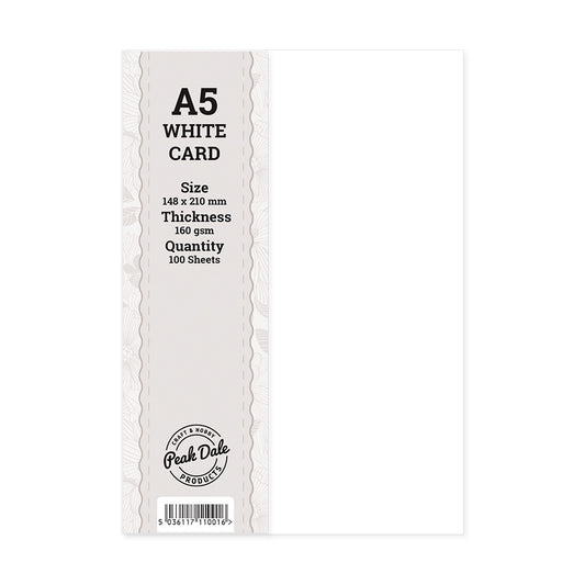 Cardstock A5 White Pack of 100 (160gsm) - Default Title (CARDWHITEA5-100)