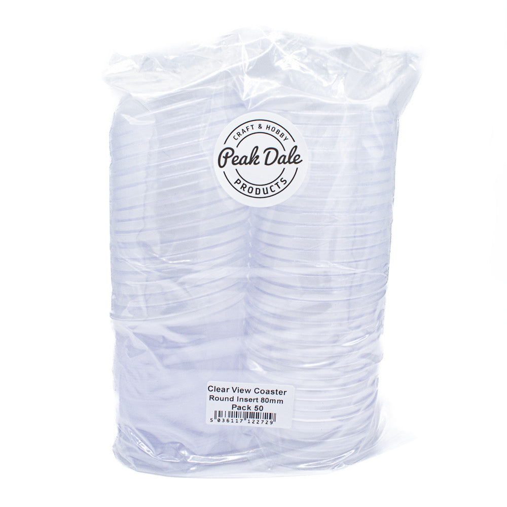Clear View Coaster Round Insert 80mm Pack 50 - Default Title (COARD80-50)