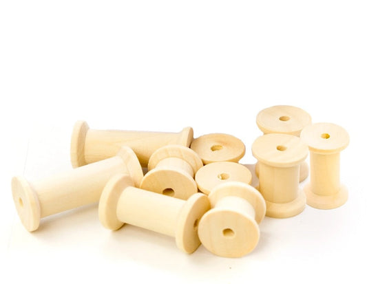Wooden Cotton Reels Astd Sizes Pack of 10