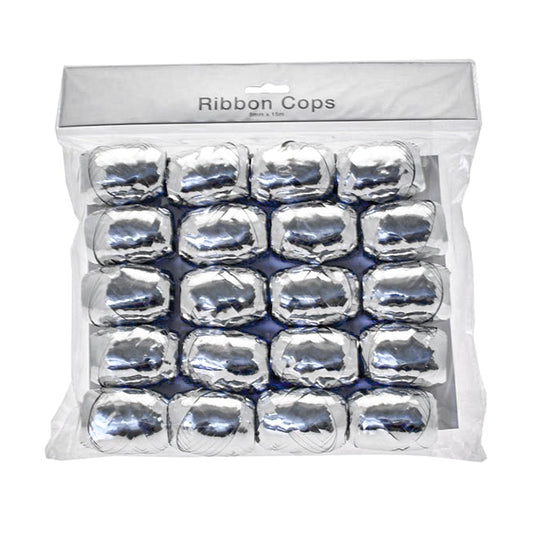 Curling Ribbon Cops SILVER Pack of 20