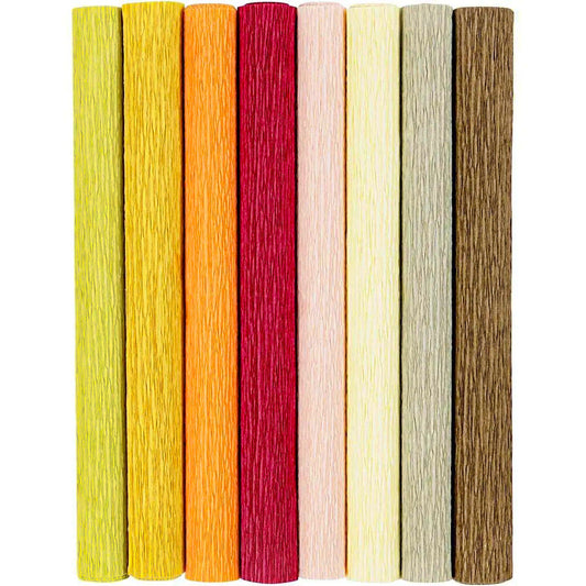Crepe Paper 180% Stretch 25x60cm Autumn 8 rolls - Default Title (CREPE25AUT)