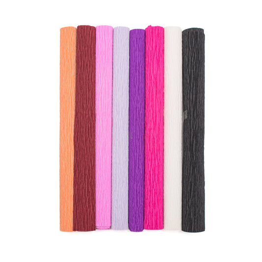 Crepe Paper 180% Stretch 25x60cm Purple/Pink 8 rolls - Default Title (CREPE25PURPINK)