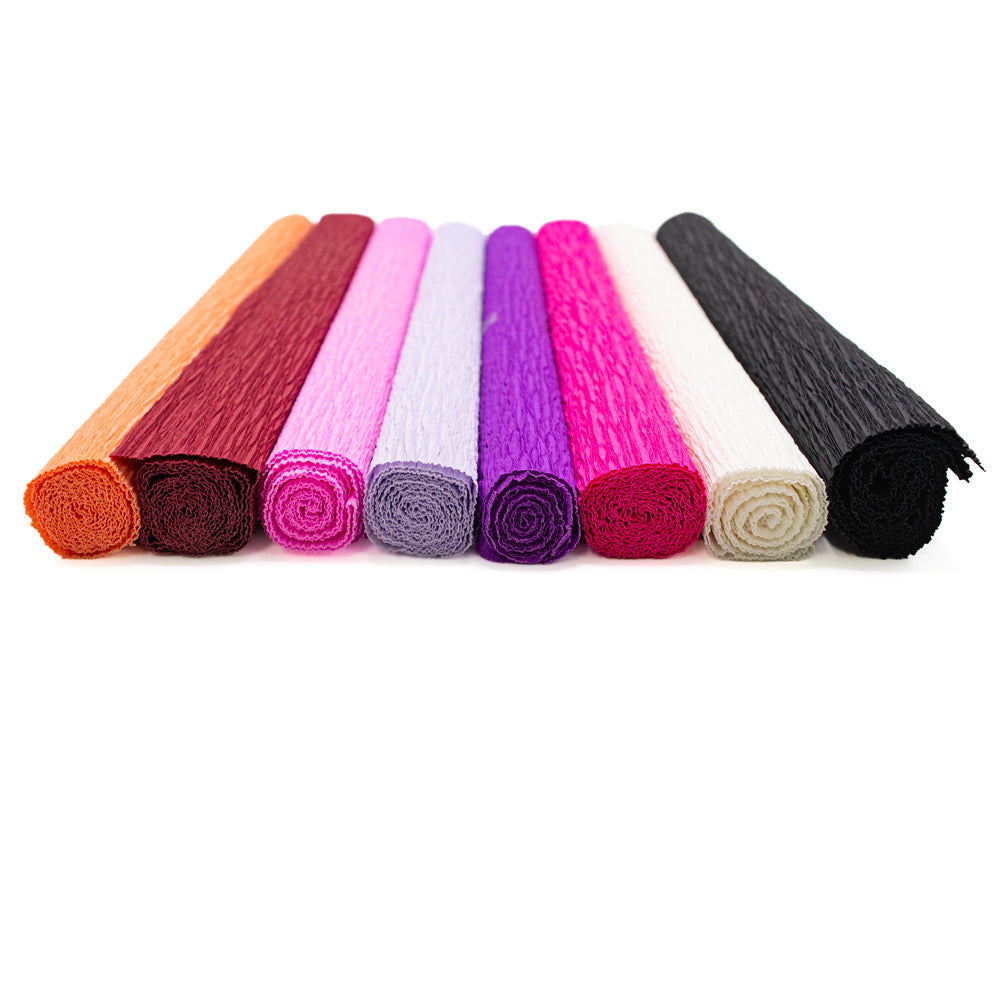 Crepe Paper 180% Stretch 25x60cm Purple/Pink 8 rolls - Default Title (CREPE25PURPINK)
