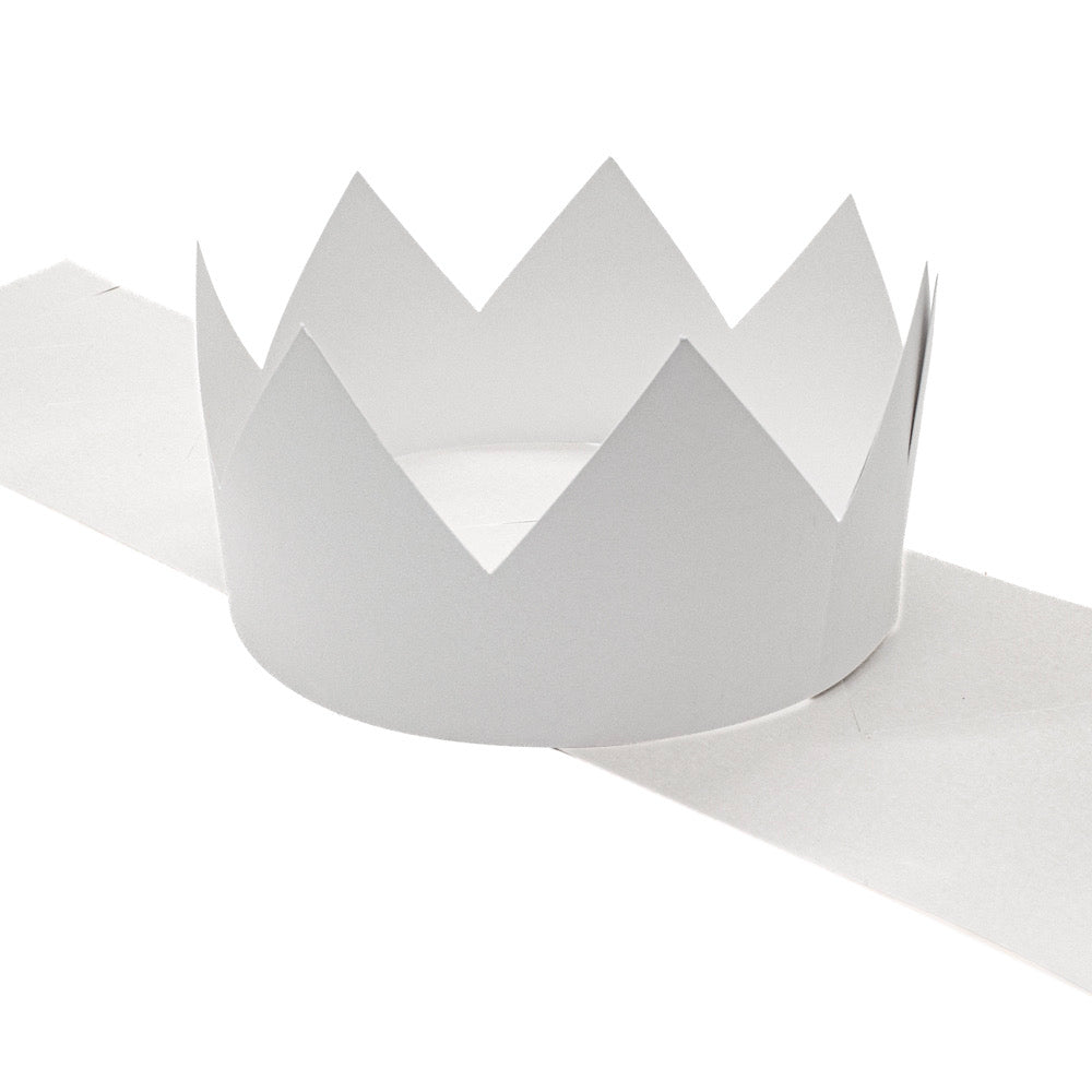 Crown Party Hat PEARL WHITE Pack of 12 - Default Title (CROPERWHI12)