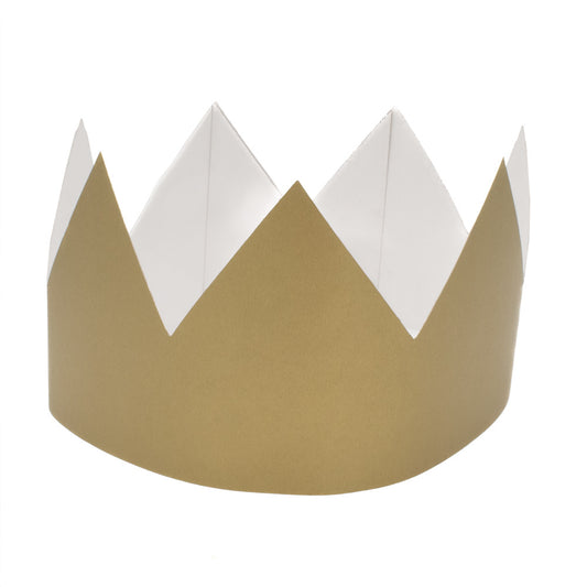 Crown Party Hat SATIN Gold Pack of 12 - Default Title (CROSATGOL12)