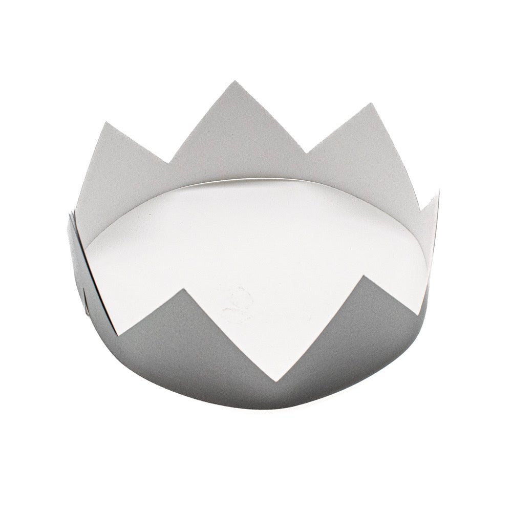 Crown Party Hat SATIN Silver Pack of 12 - Default Title (CROSATSIL12)