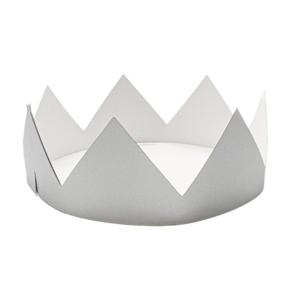 Crown Party Hat SATIN Silver Pack of 12 - Default Title (CROSATSIL12)