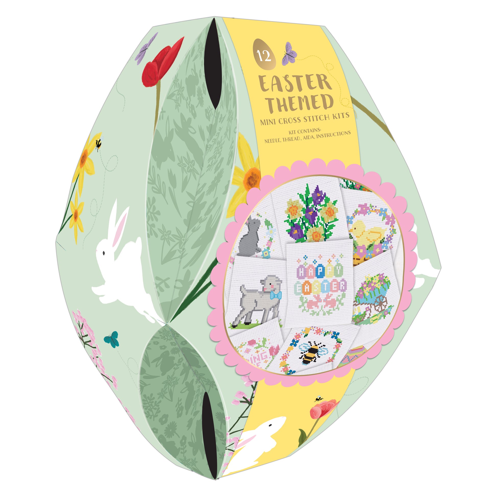 Embroidery Kit 12 Easter Cross Stitches - Default (EMBKIT12EASTER)