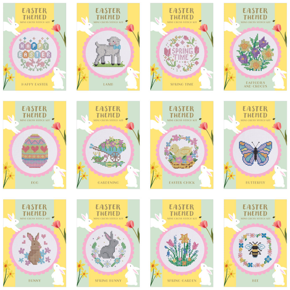 Embroidery Kit 12 Easter Cross Stitches - Default (EMBKIT12EASTER)