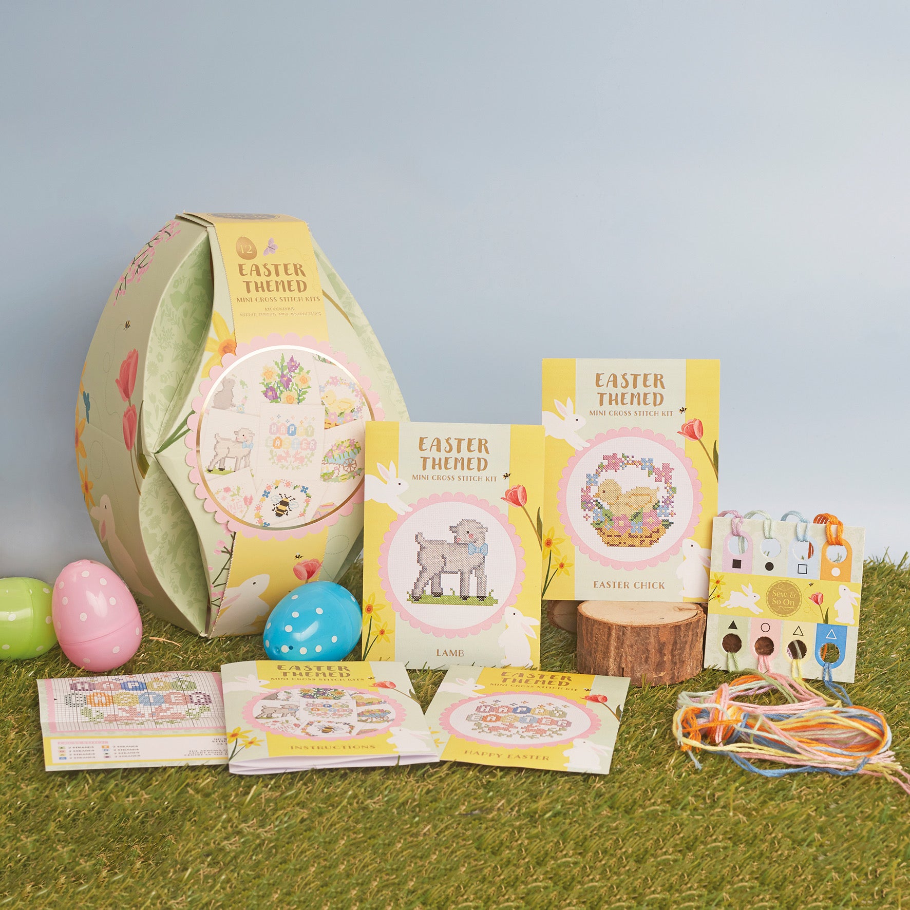 Embroidery Kit 12 Easter Cross Stitches - Default (EMBKIT12EASTER)