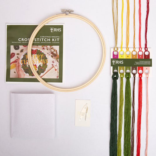 RHS Cross Stitch Kit CHRISTMAS WREATH - Default (EMBKITXCHR)