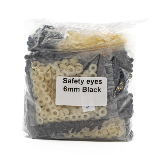 Safety Eyes 6mm Black 500 pairs - Default Title (EY06BLA500)