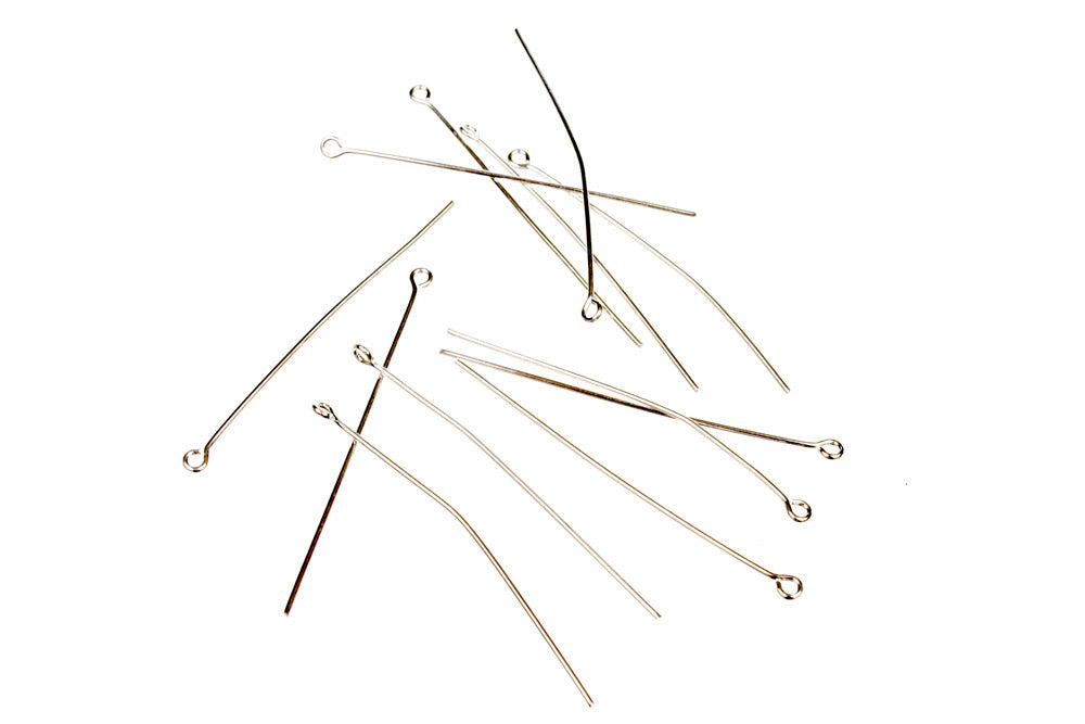 Eye Pins 50mm Silver Plated Pack of 12 - Default Title (EYEPINSP12)