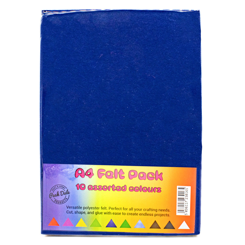 Felt A4 10 Sheets Assorted Colours - Default Title (FELTA4ASTD)