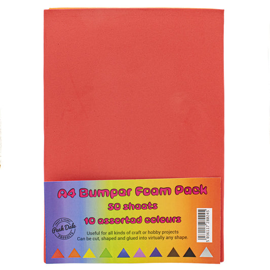 Funky Foam A4 Assorted Pack of 50 Sheets - Default Title (FUNFASST50)