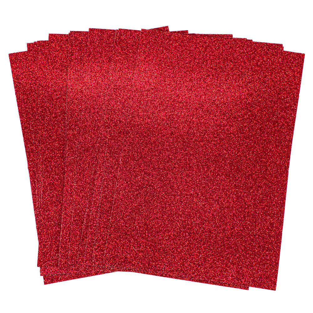 Value Glitter Card A4 RED Pack of 20 - Default Title (GLITCVALRED)