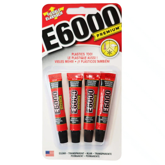 E6000 PREMIUM Industrial Strength Glue 4x5.3ml tubes