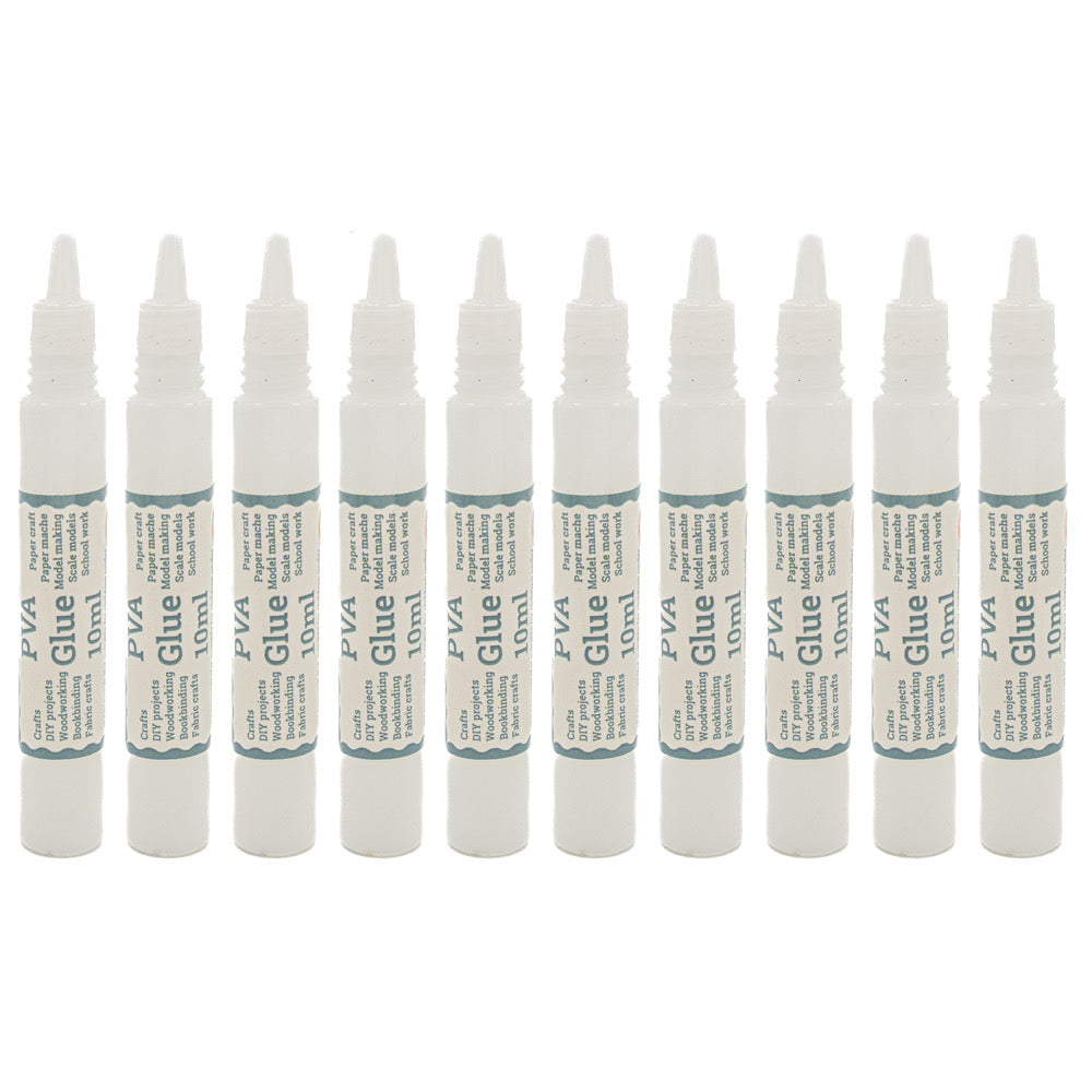 PVA Glue Pen 10ml Pack of 10 - Default Title (GLUEPEN10ML10)