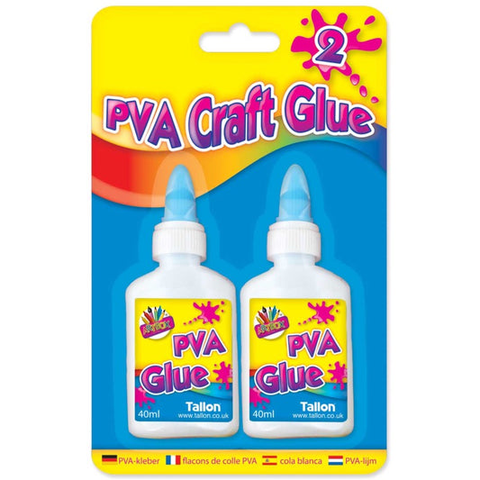 White Craft Glue 40ml Pack of 2 bottles - Default Title (GLUEW40PACK)