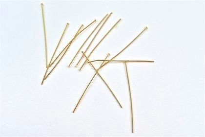 Head Pins 50mm Gilt Plated Pack of 12 - Default Title (HEADG12)