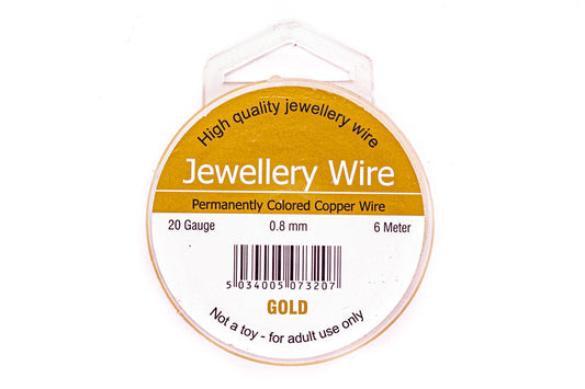 Jewellery Wire Gold Plated 0.8mm - 3mt - Default Title (JEWGOL08)