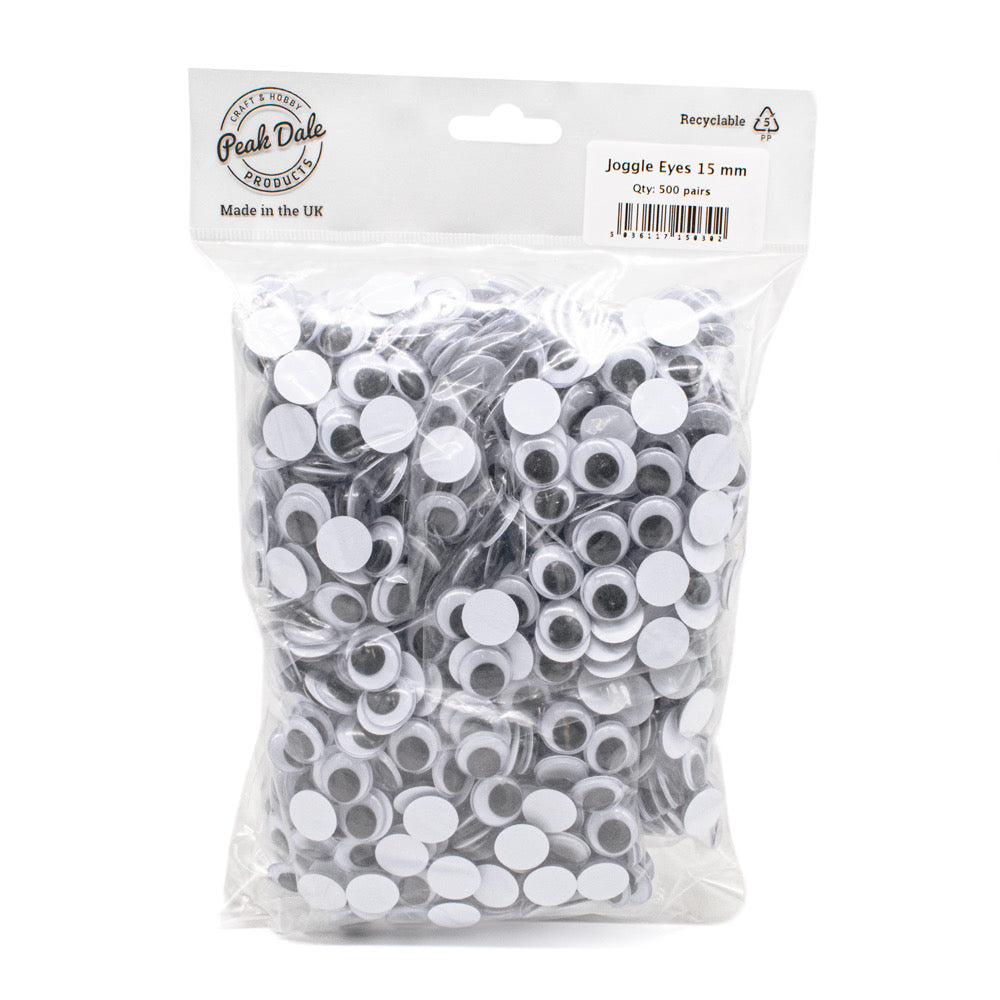 Joggle Eyes 15mm Glue On 500 Pairs - Default Title (JEYE15M500)