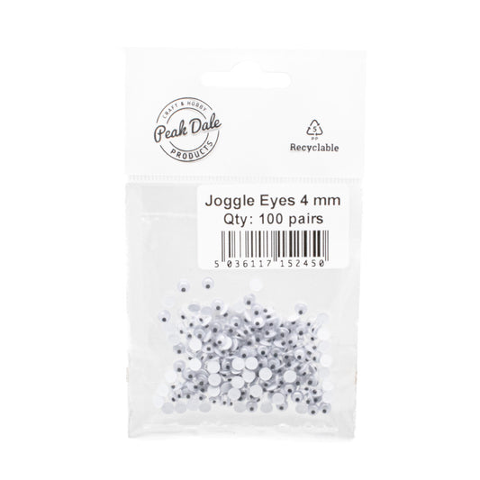 Joggle Eyes 4mm Glue On 100 pair - Default Title (JEYE4M100)