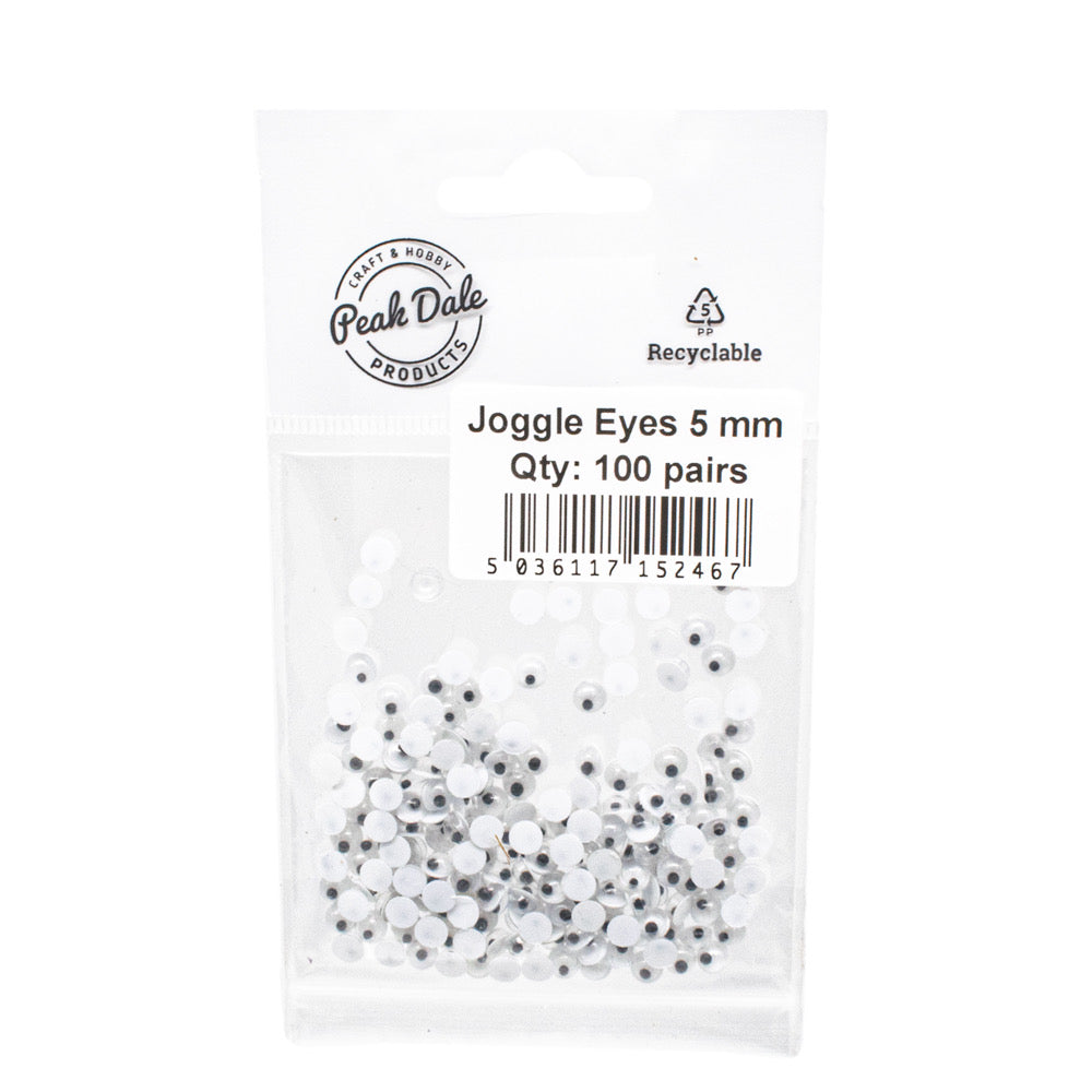 Joggle Eyes 5mm Glue On 100 pair - Default Title (JEYE5M100)