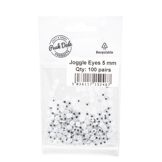 Joggle Eyes 5mm Glue On 100 pair - Default Title (JEYE5M100)