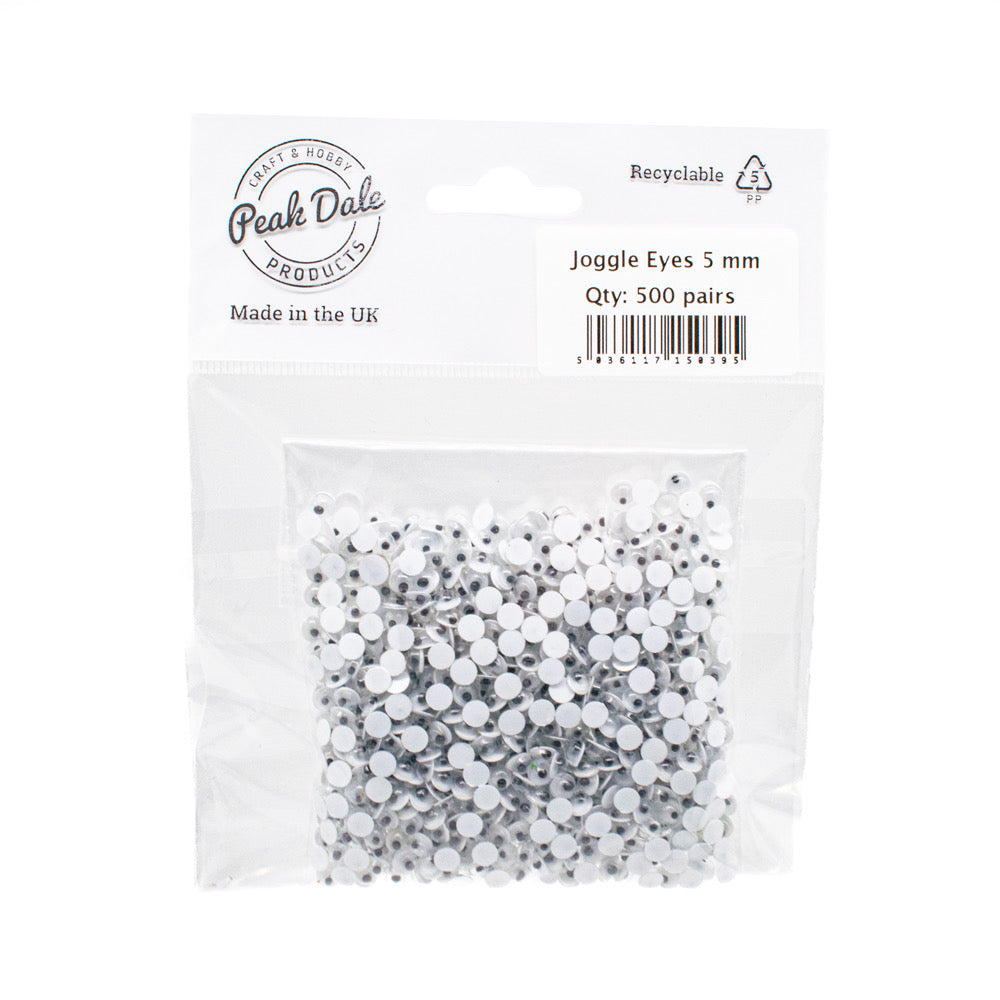 Joggle Eyes 5mm Glue On 500 Pairs - Default Title (JEYE5M500)
