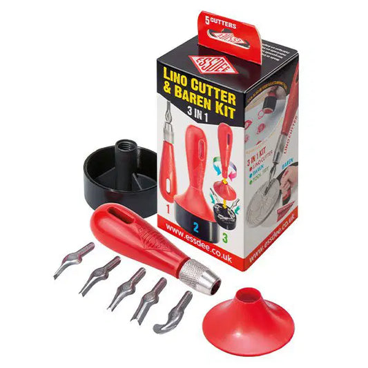 Lino Cutter & Baren Kit 3 in 1 (5 cutters)