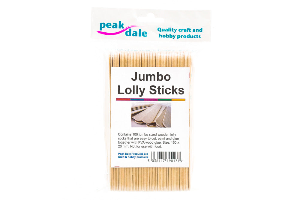 Lollipop Sticks JUMBO Natural Pack of 100 - Default Title (LOLLYJUMBO)