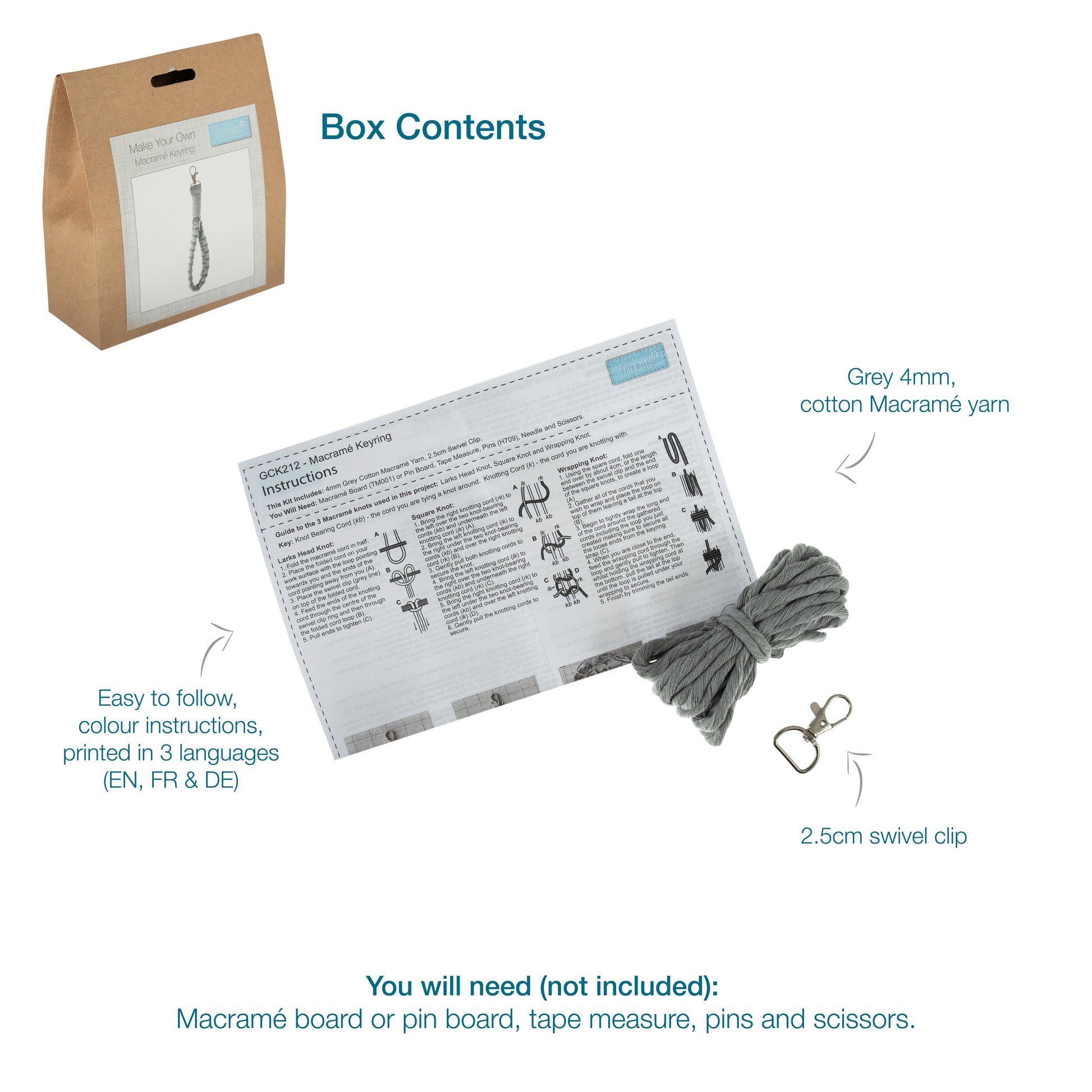 Macrame Kit Key Ring - Default Title (MACKITXKEY)