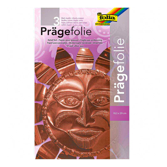 Metal Foil Copper Colour 18.5x29 cm Pack of 3 - Default (METFOILCOPPACK)