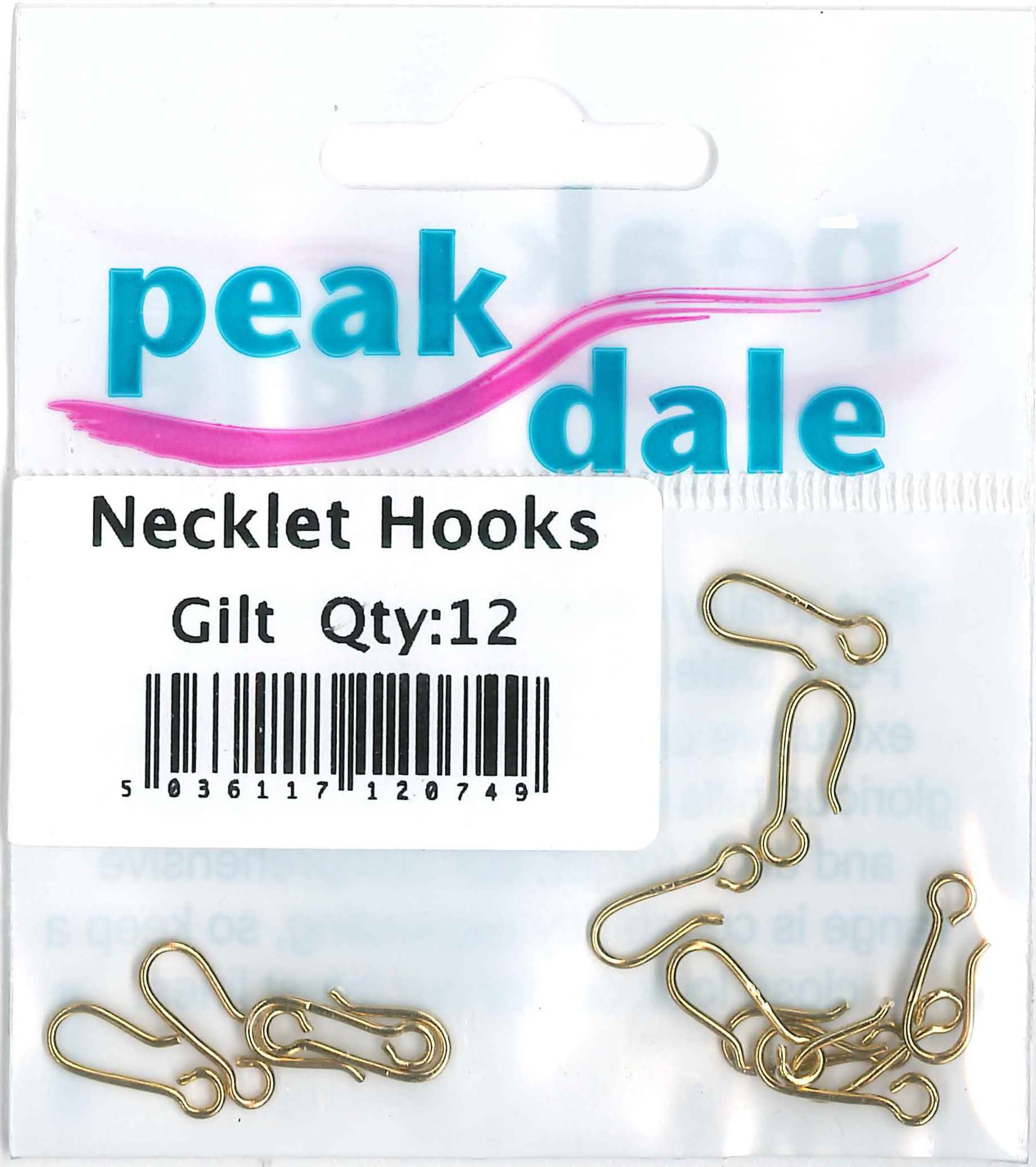 Necklet Hooks Gilt Plated Pack of 12 - Default Title (NECKHOOKG)