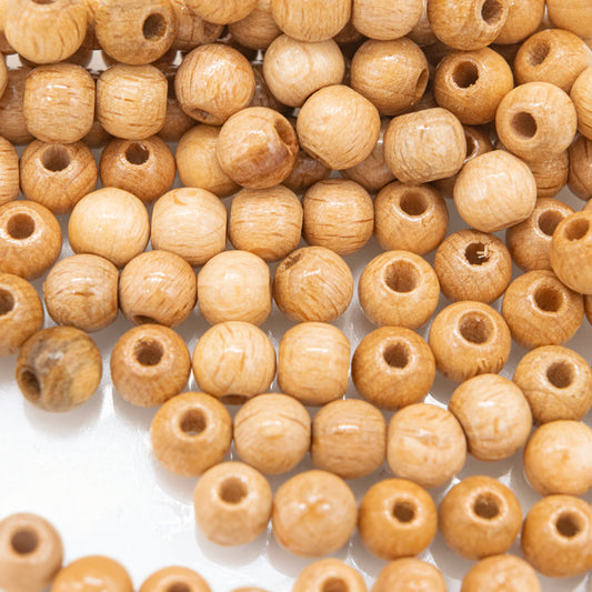 Beads Wood 6mm Round Natural Pack of 100 - Default Title (NO1NAT)