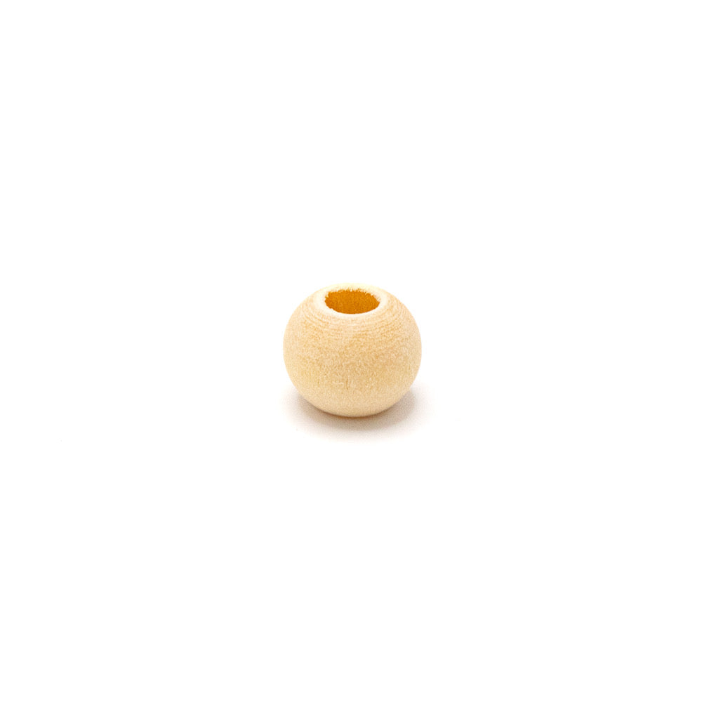 Beads Wood 12mm Large Hole Pack of 100 - Default (NO3NATLH)