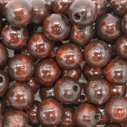 Beads Wood 10mm Round Brown Pack of 100 - Default Title (NO6BRO)