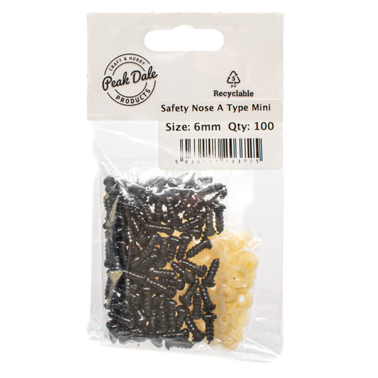 Safety Nose A Type Mini 6mm Pack of 100 - Default Title (NOS06M100)