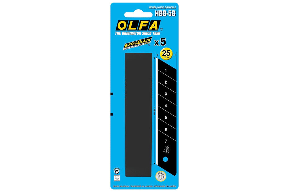 Olfa Excel Black Ultra 25mm Snap Blade Pack 5 - Default Title (OLFASNBL25XS)