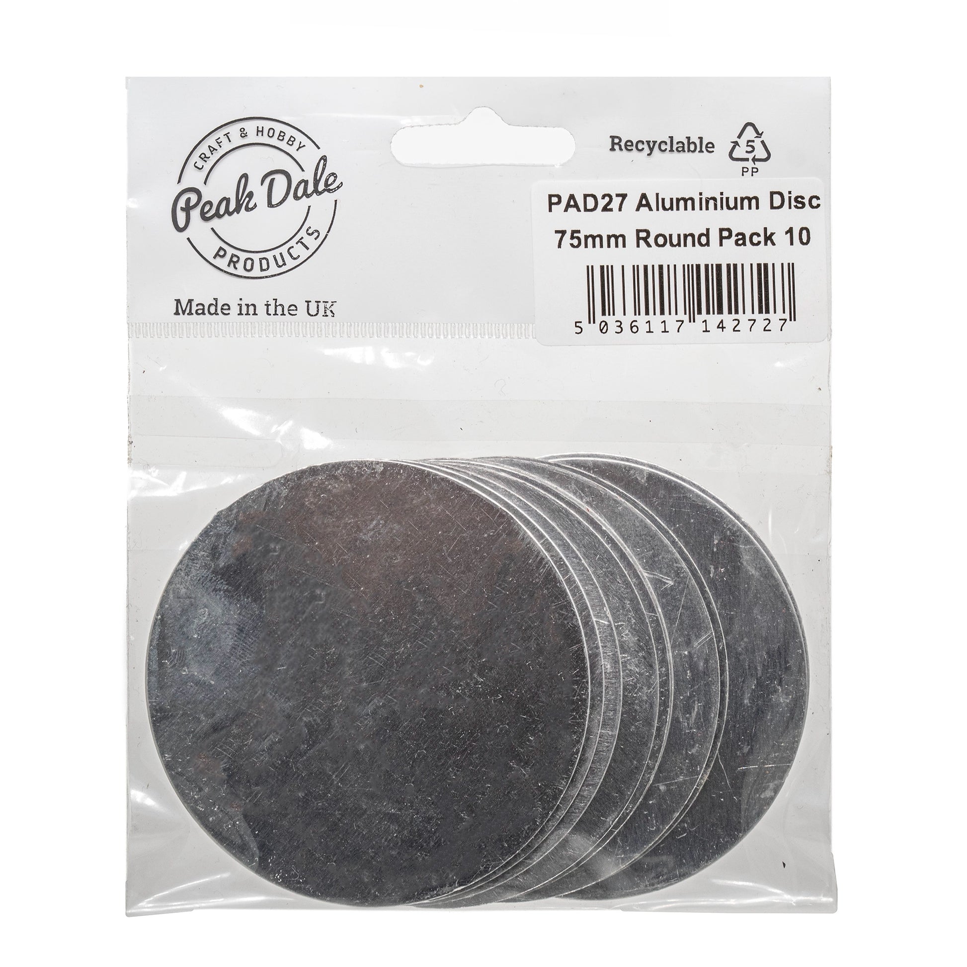 PAD27 Aluminium Disc 75mm Round Pk 10 - Default Title (PAD27)