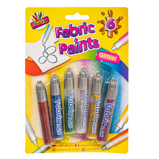 Fabric Paints Metallic Assorted Colours 6 Pack - Default Title (PAIFABMET)